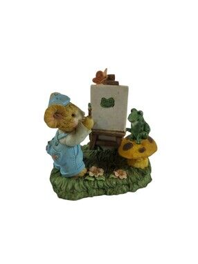 Tiny Talk Collection Flower Patch Studio Artist Mouse Figure 3"h